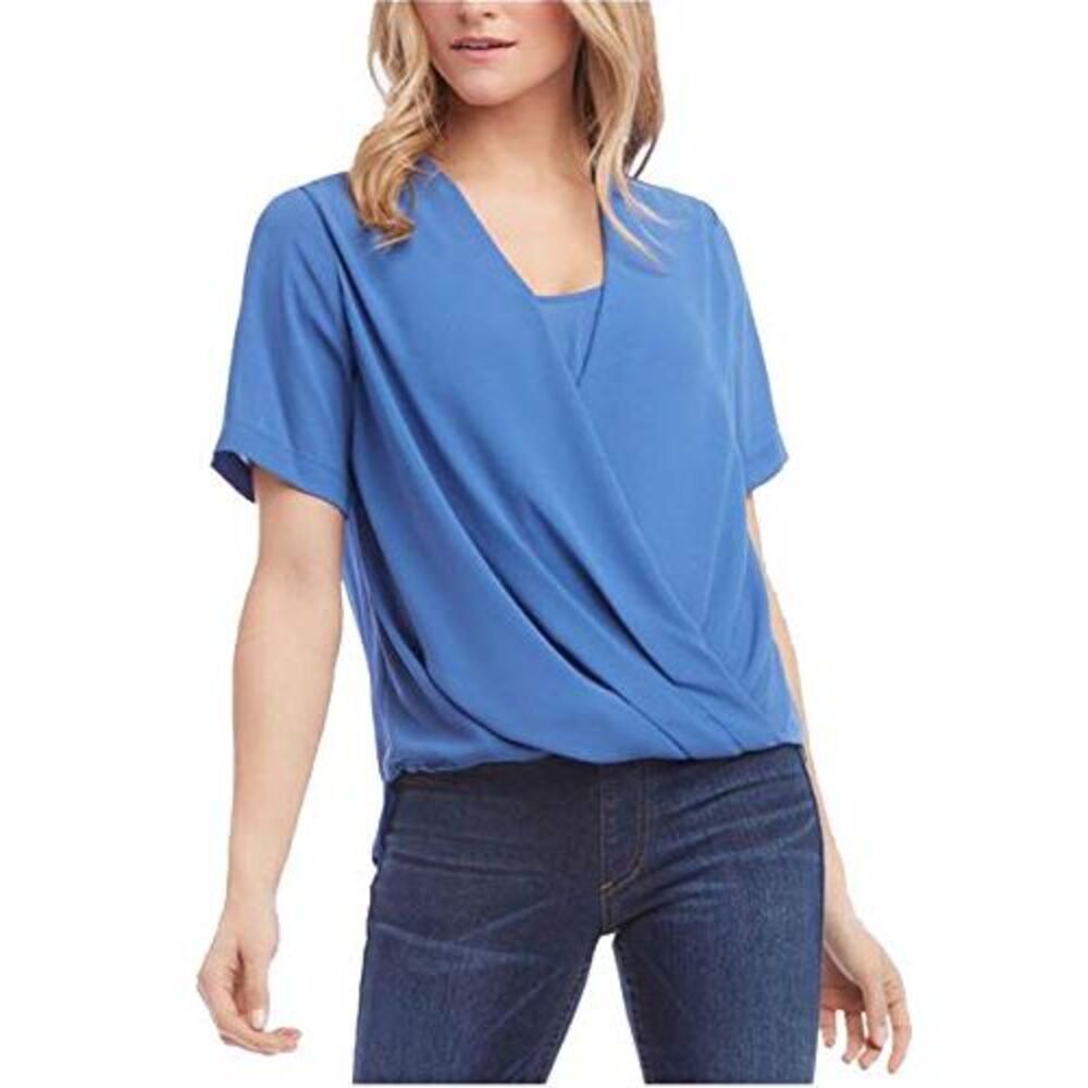 Karen Kane Faux Wrap Crepe Top
